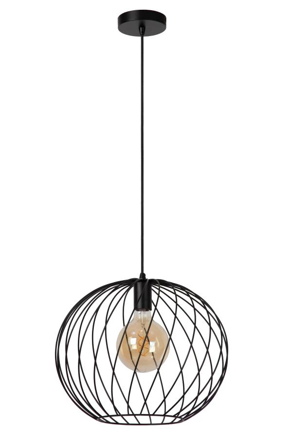 Lucide DANZA - Hanglamp - Ø 40 cm - 1xE27 - Zwart - uitgezet